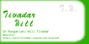 tivadar will business card